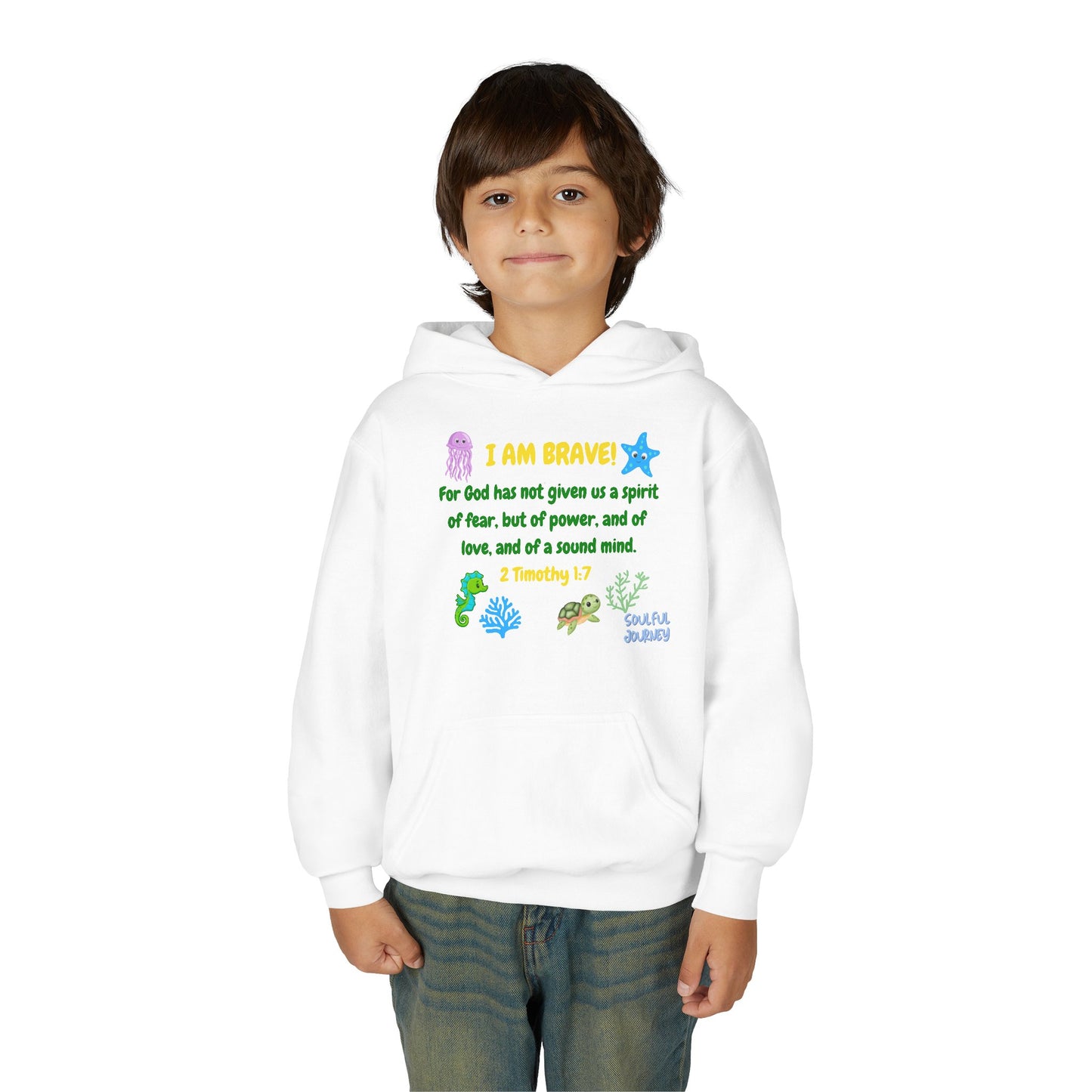 I Am Brave! Youth Hoodie. -Soulful Journey!