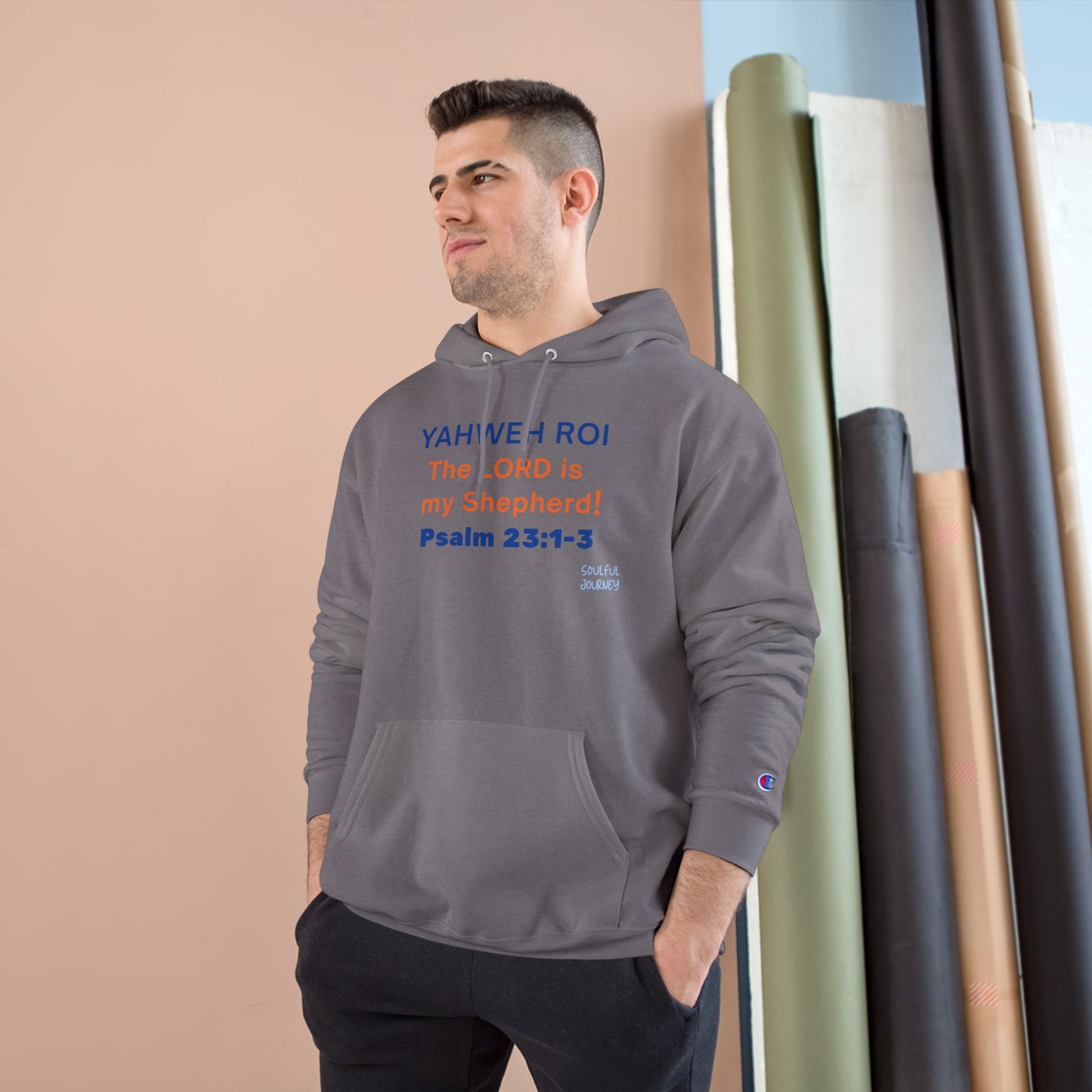 Yahweh Roi- The Lord Is My Shepherd! Men's, Comfortable, Champion Hoodie. -Soulful Journey!