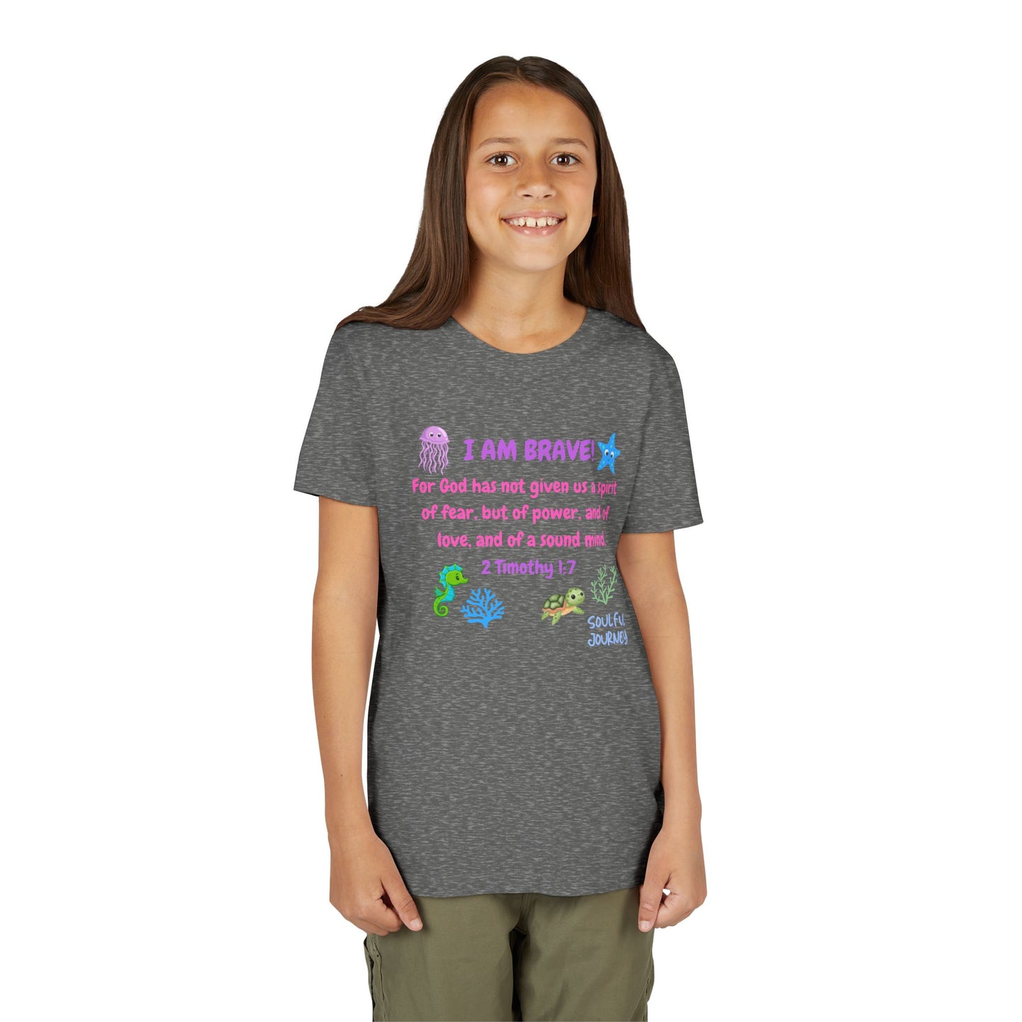 I Am Brave! Softstyle Tee for Girls. -Soulful Journey!