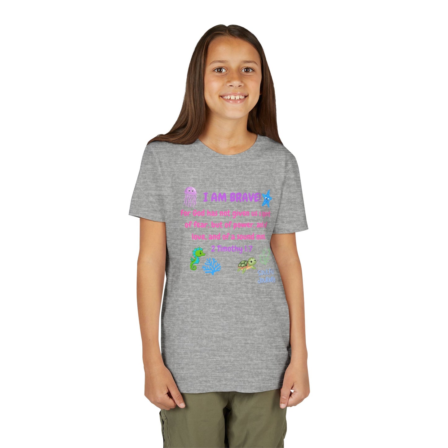 I Am Brave! Softstyle Tee for Girls. -Soulful Journey!