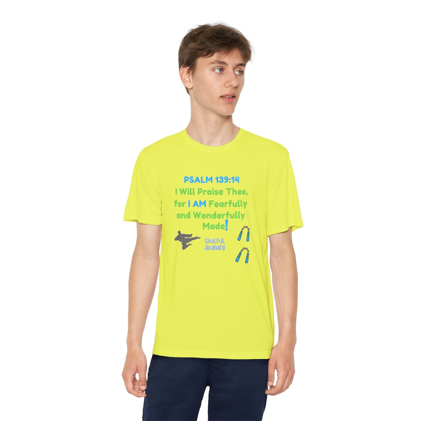 I Am Fearfully and Wonderfully Made! Moisture Wicking T-Shirt. -Soulful Journey