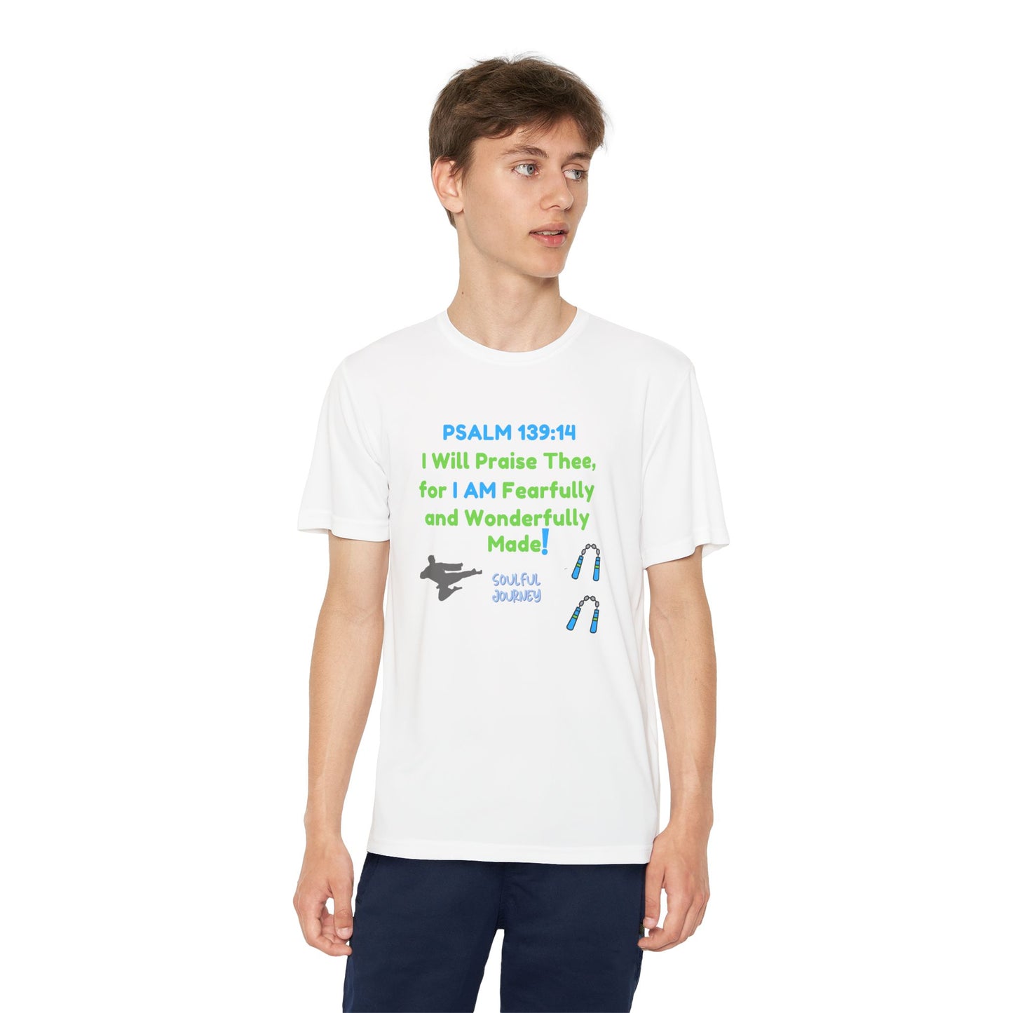 I Am Fearfully and Wonderfully Made! Moisture Wicking T-Shirt. -Soulful Journey