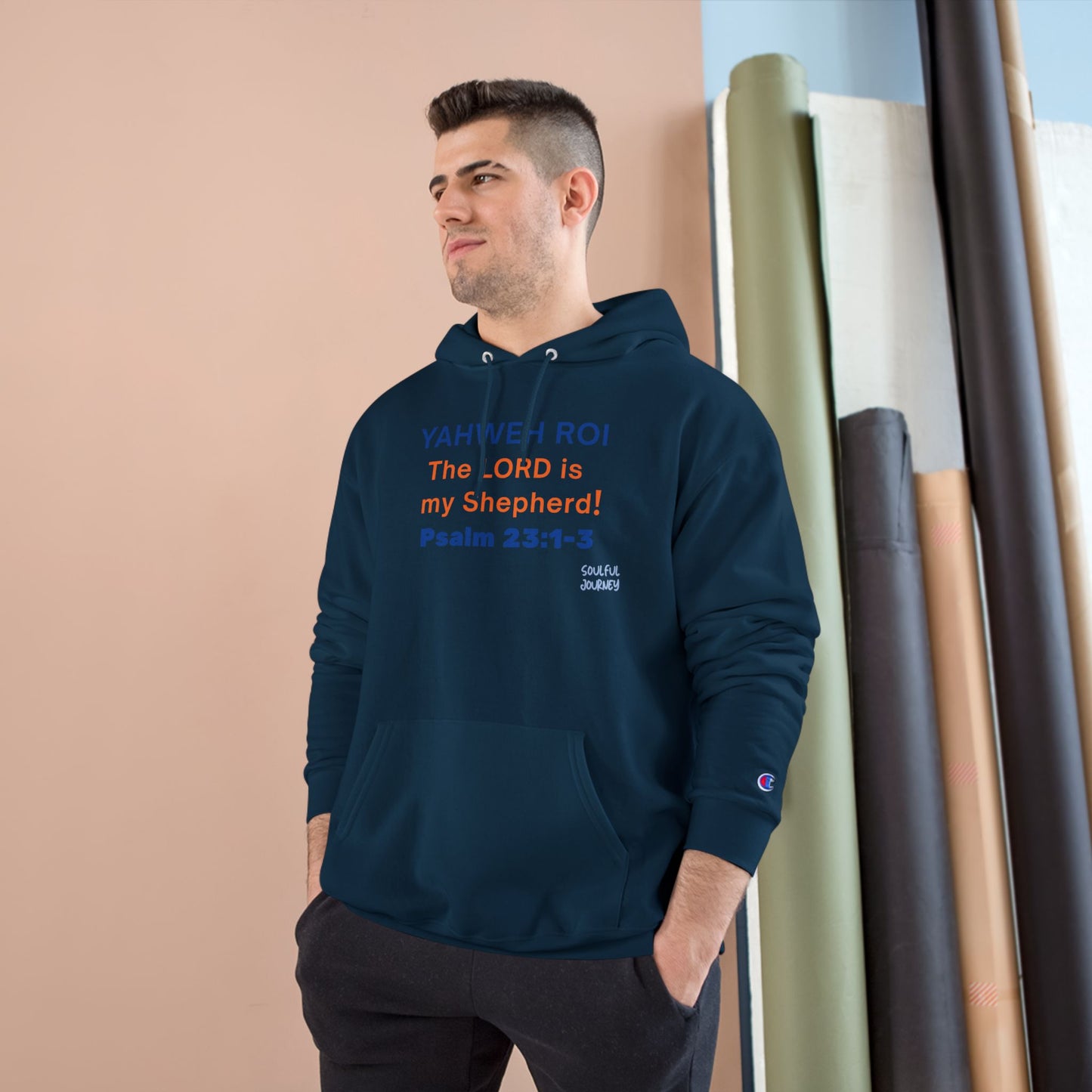 Yahweh Roi- The Lord Is My Shepherd! Men's, Comfortable, Champion Hoodie. -Soulful Journey!