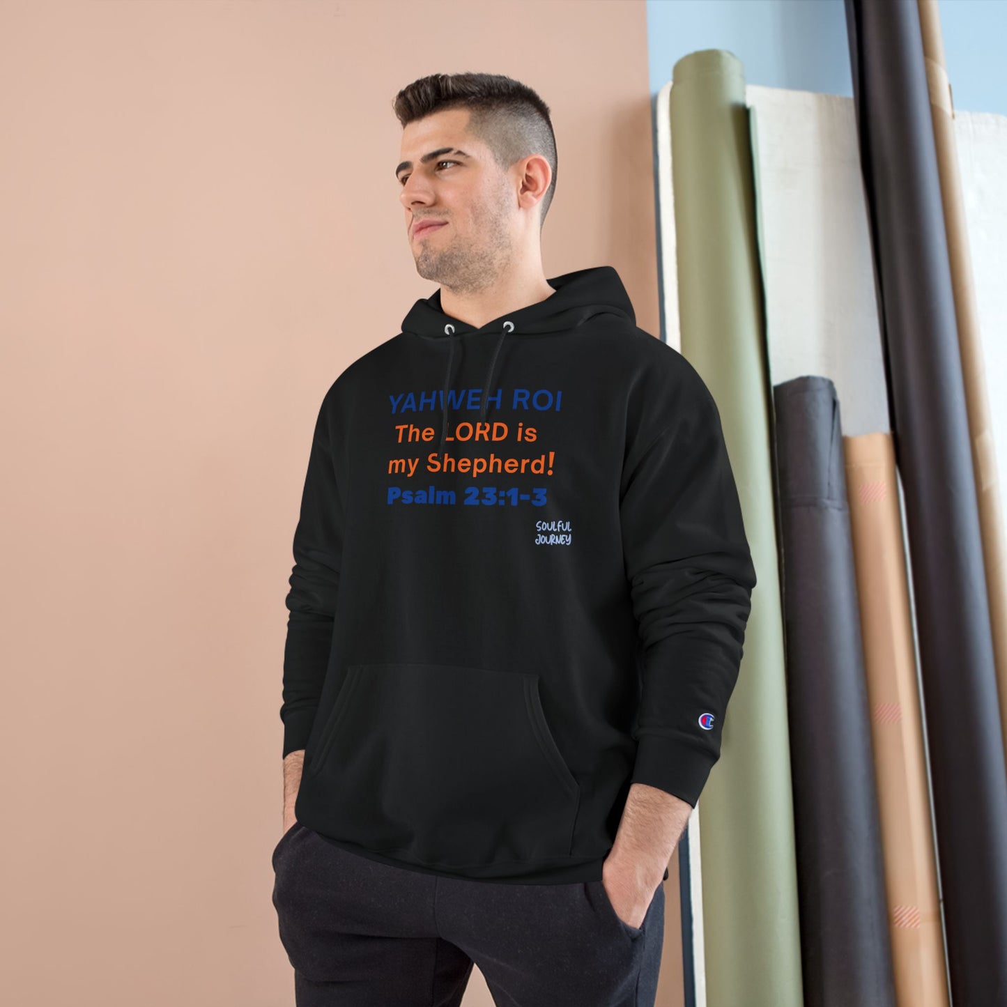 Yahweh Roi- The Lord Is My Shepherd! Men's, Comfortable, Champion Hoodie. -Soulful Journey!