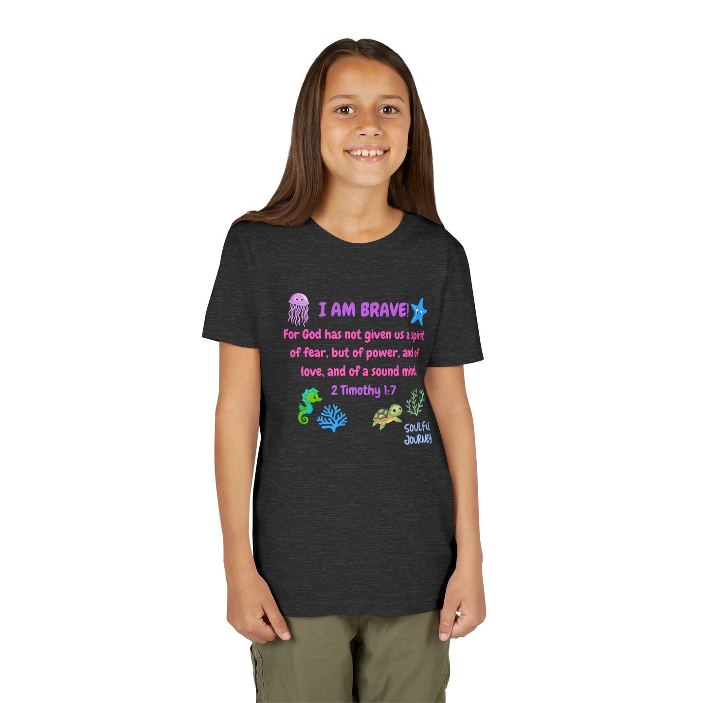 I Am Brave! Softstyle Tee for Girls. -Soulful Journey!