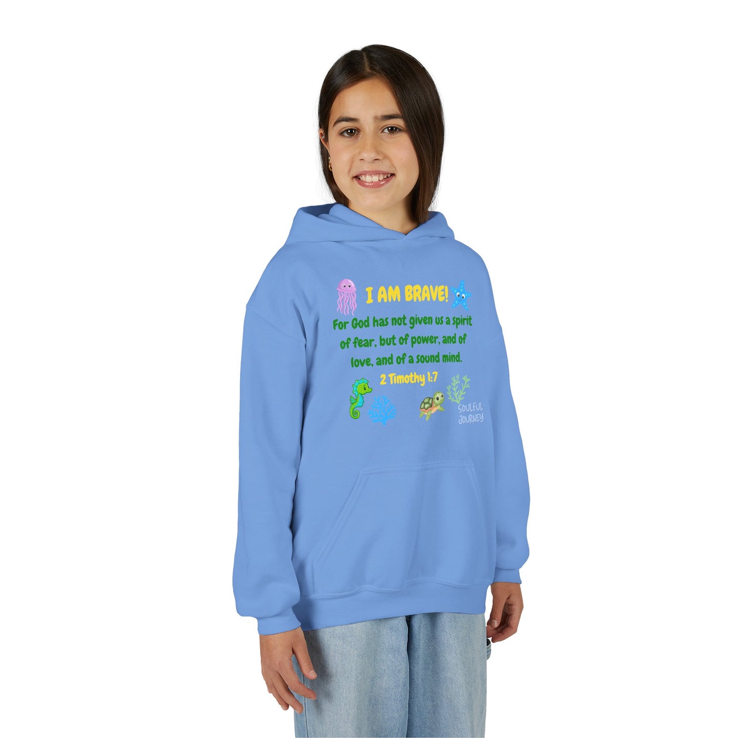 I Am Brave! Youth Hoodie. -Soulful Journey!