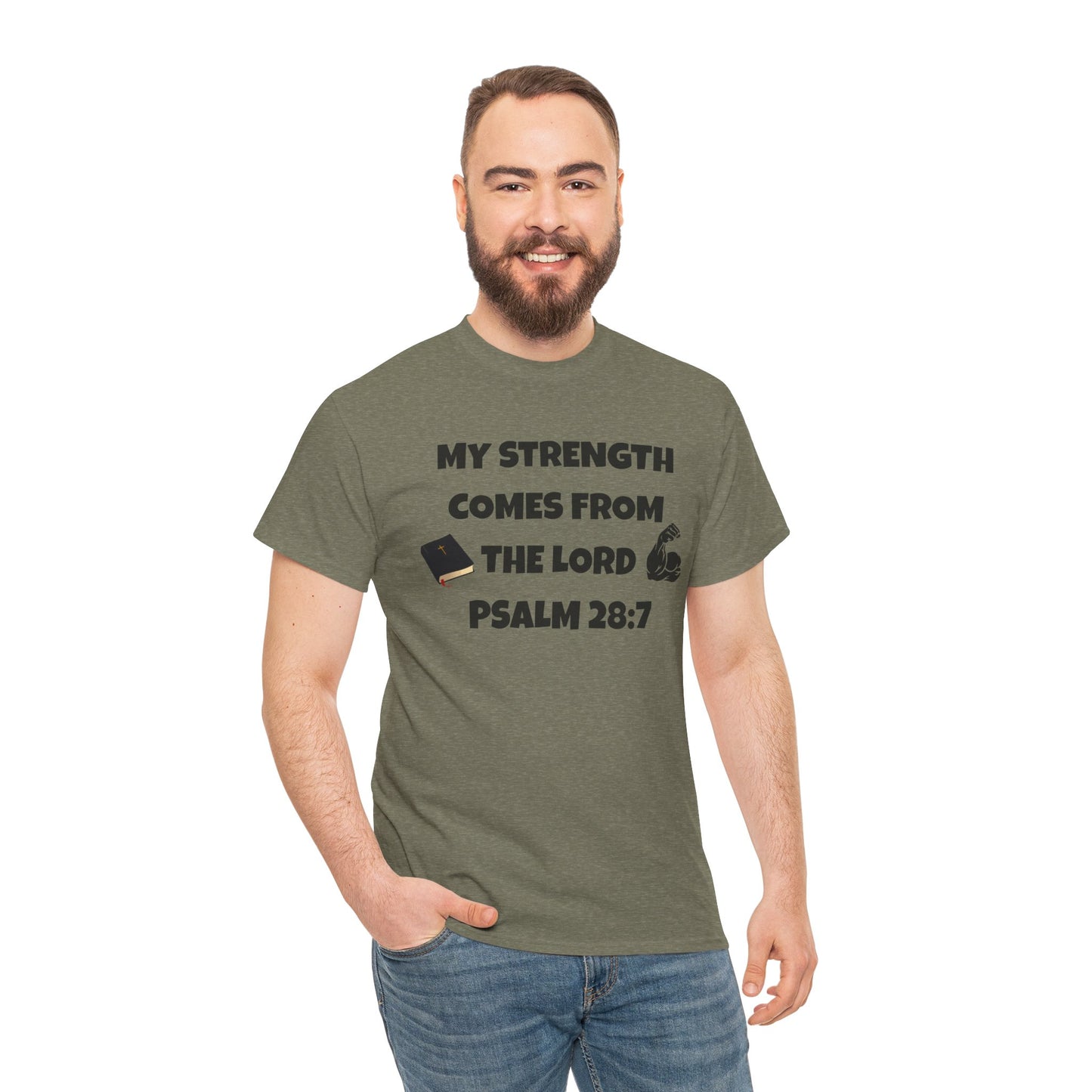 Cotton T-Shirt My Strength Comes From The Lord. Soulful Journey