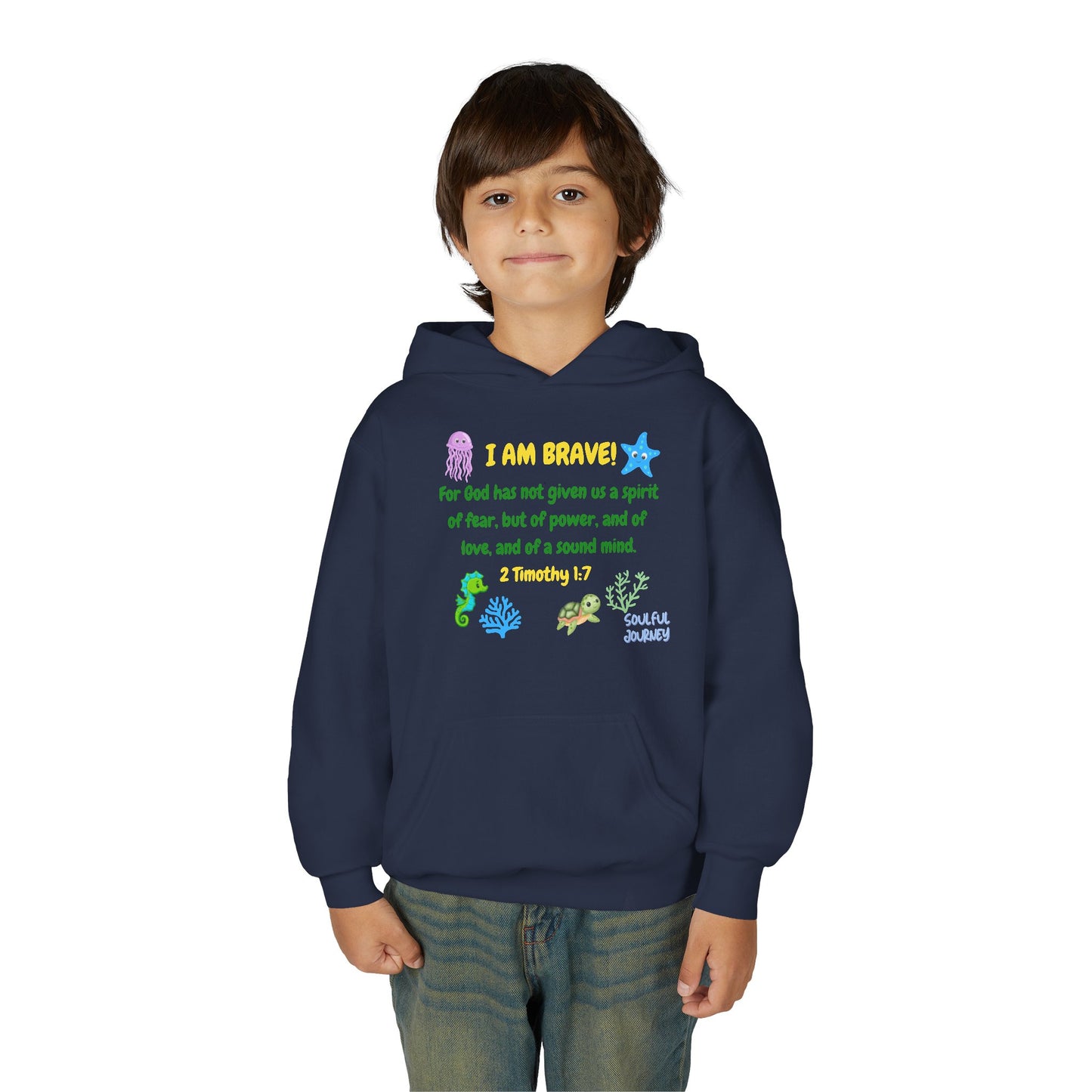 I Am Brave! Youth Hoodie. -Soulful Journey!