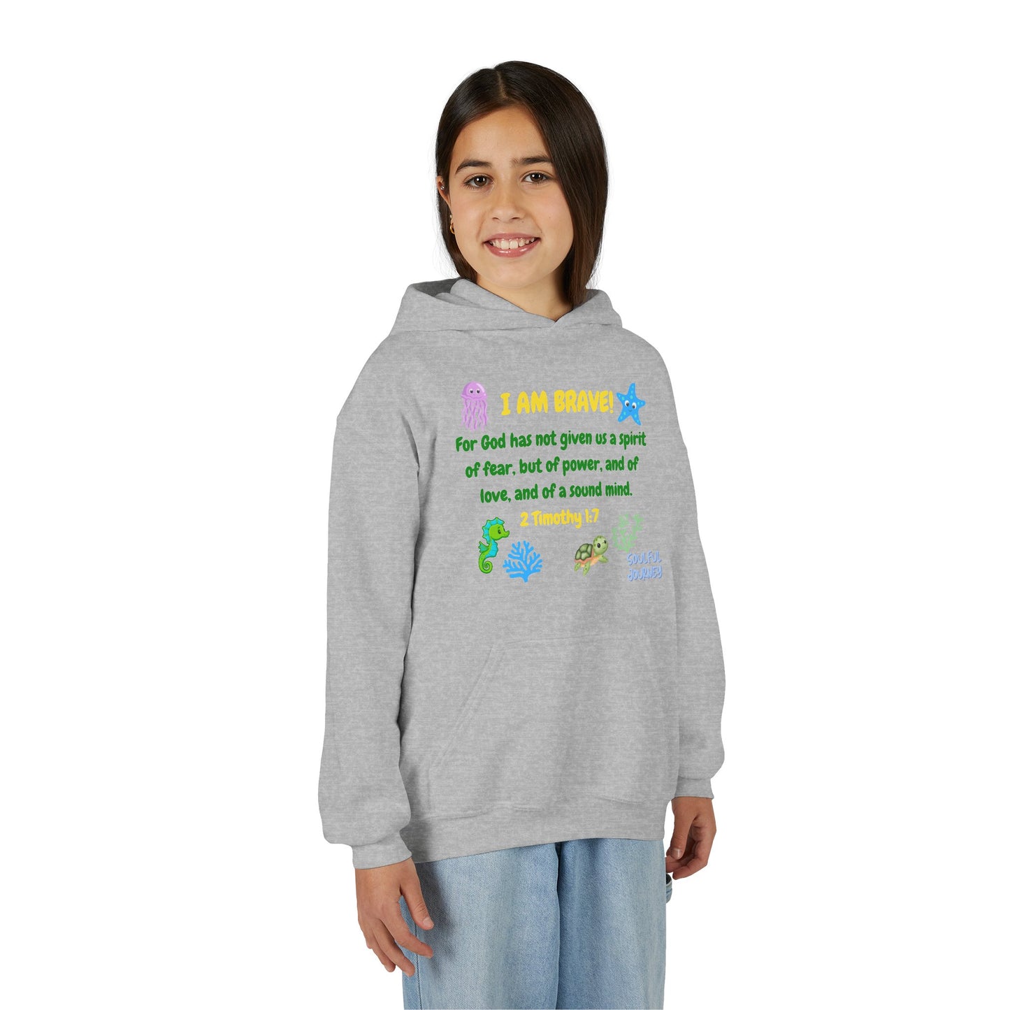 I Am Brave! Youth Hoodie. -Soulful Journey!