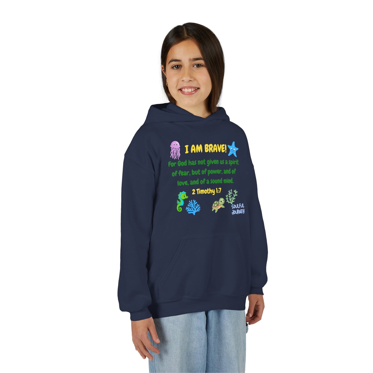 I Am Brave! Youth Hoodie. -Soulful Journey!