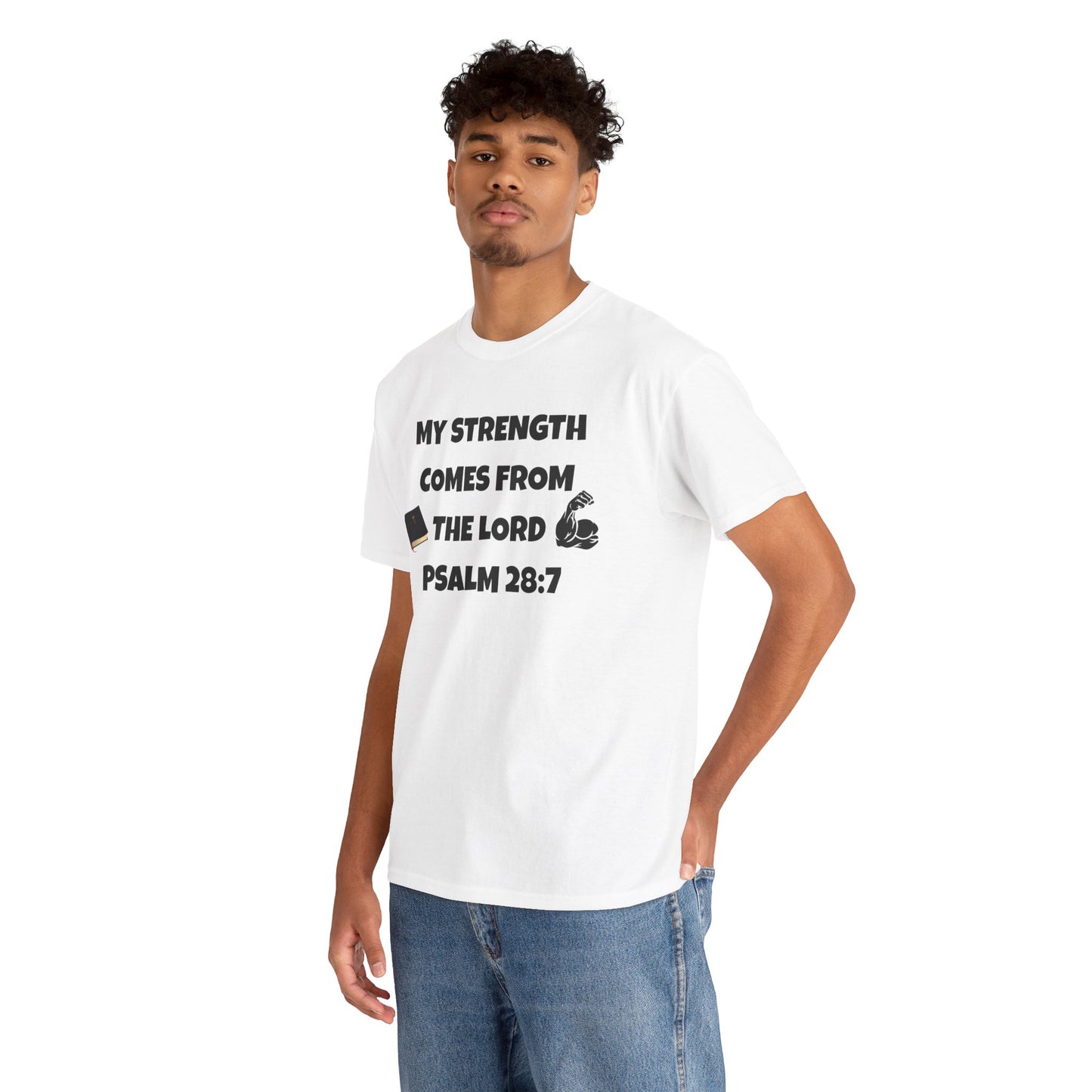 Cotton T-Shirt My Strength Comes From The Lord. Soulful Journey
