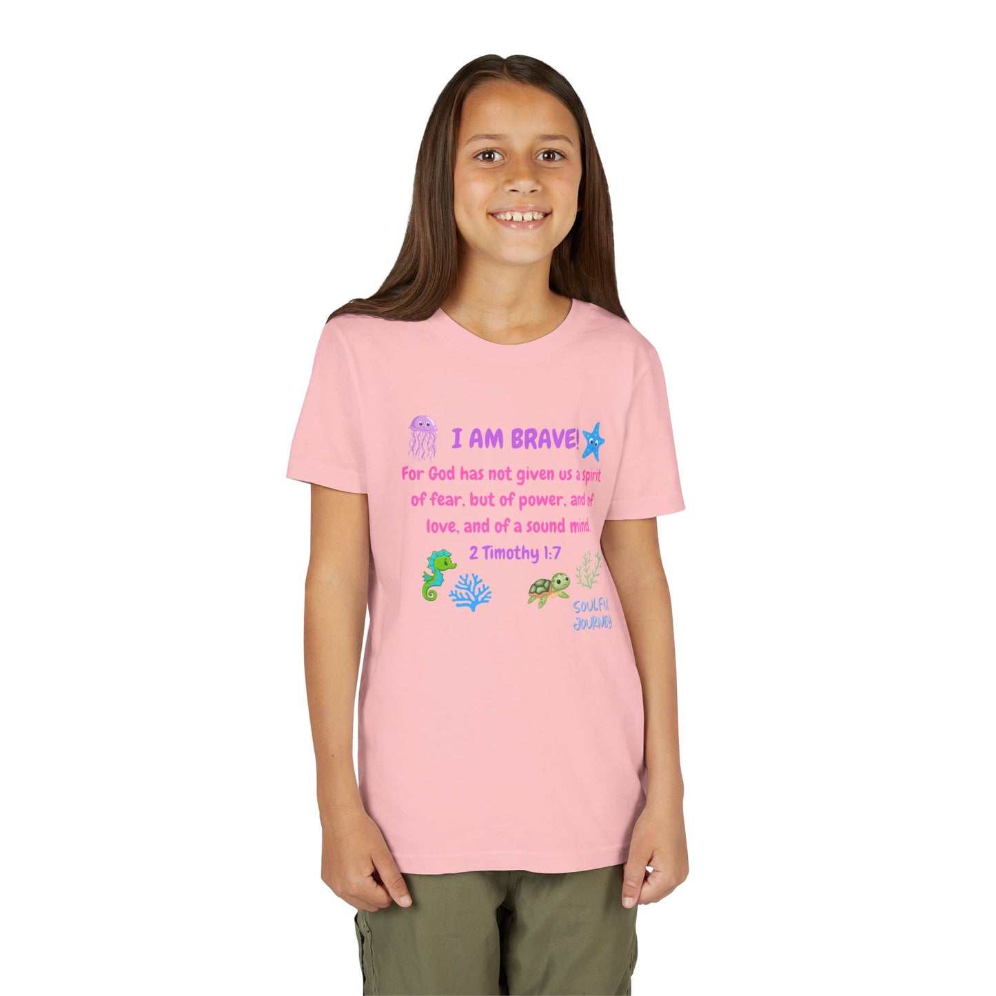 I Am Brave! Softstyle Tee for Girls. -Soulful Journey!