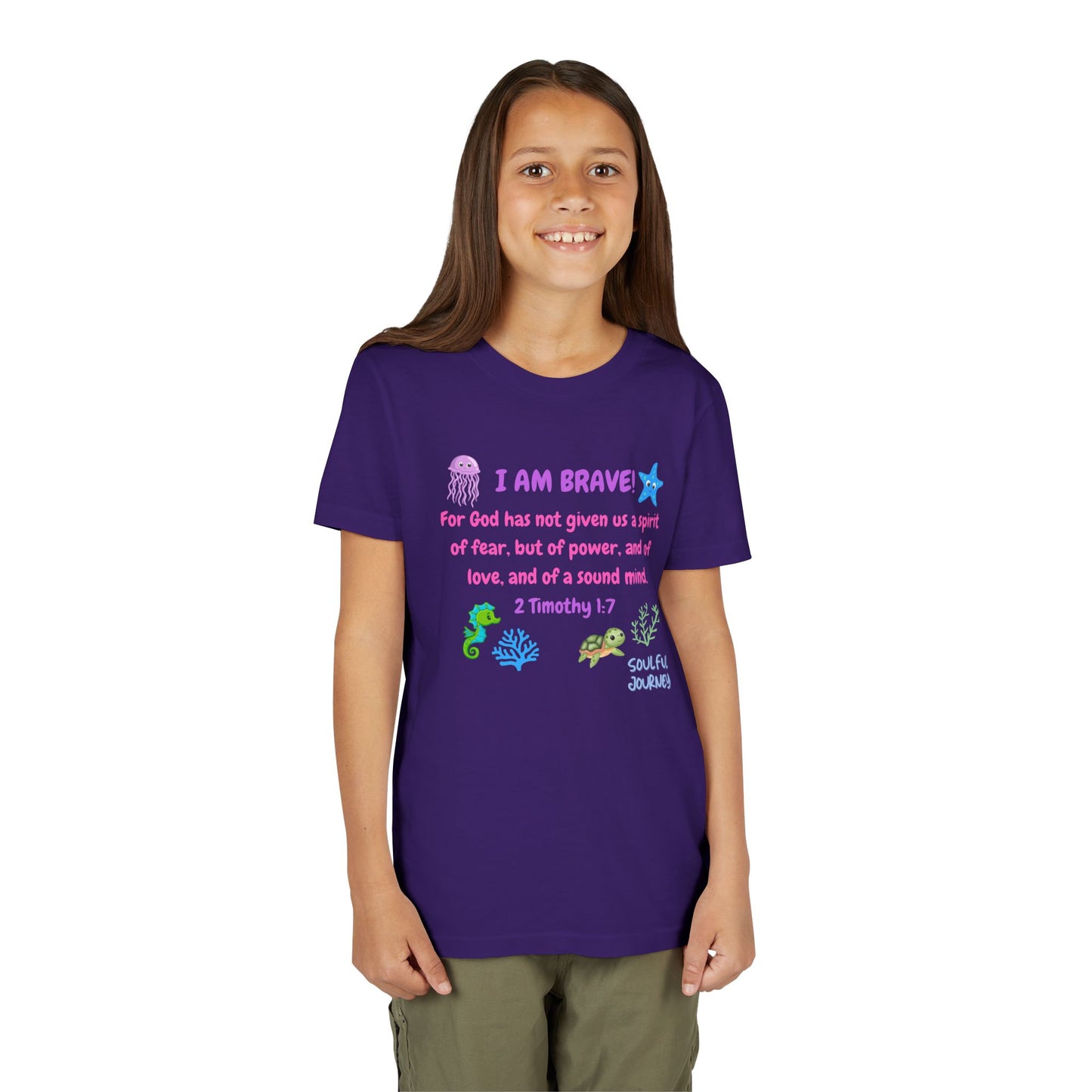 I Am Brave! Softstyle Tee for Girls. -Soulful Journey!