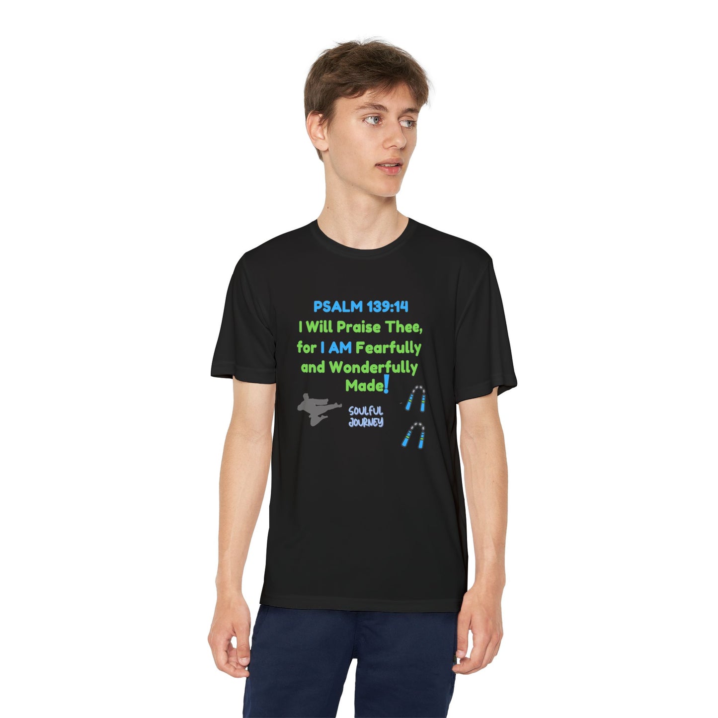 I Am Fearfully and Wonderfully Made! Moisture Wicking T-Shirt. -Soulful Journey