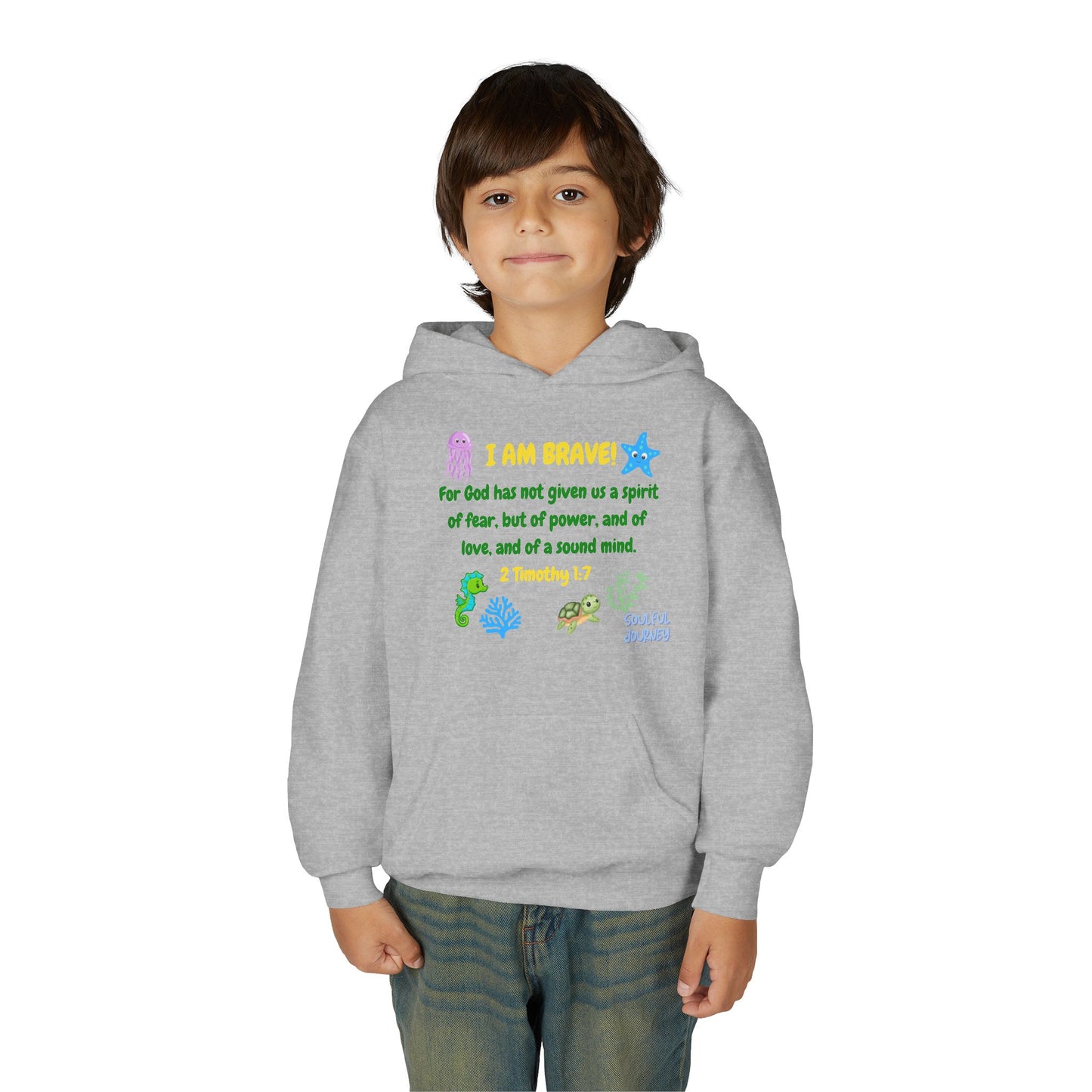 I Am Brave! Youth Hoodie. -Soulful Journey!