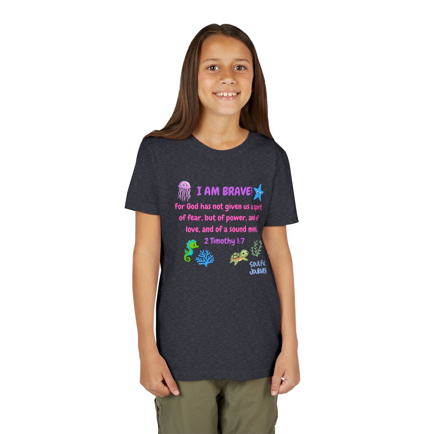 I Am Brave! Softstyle Tee for Girls. -Soulful Journey!