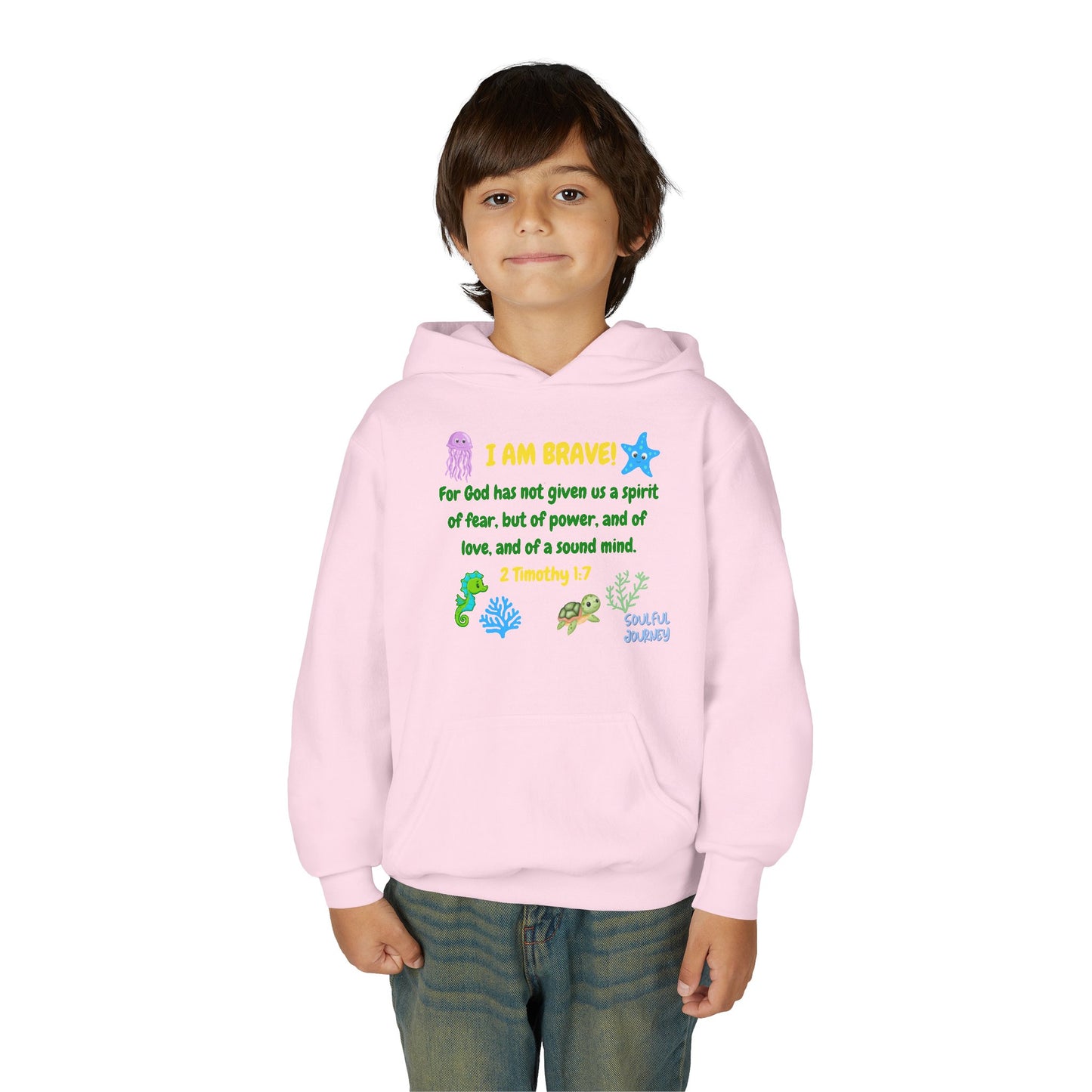 I Am Brave! Youth Hoodie. -Soulful Journey!