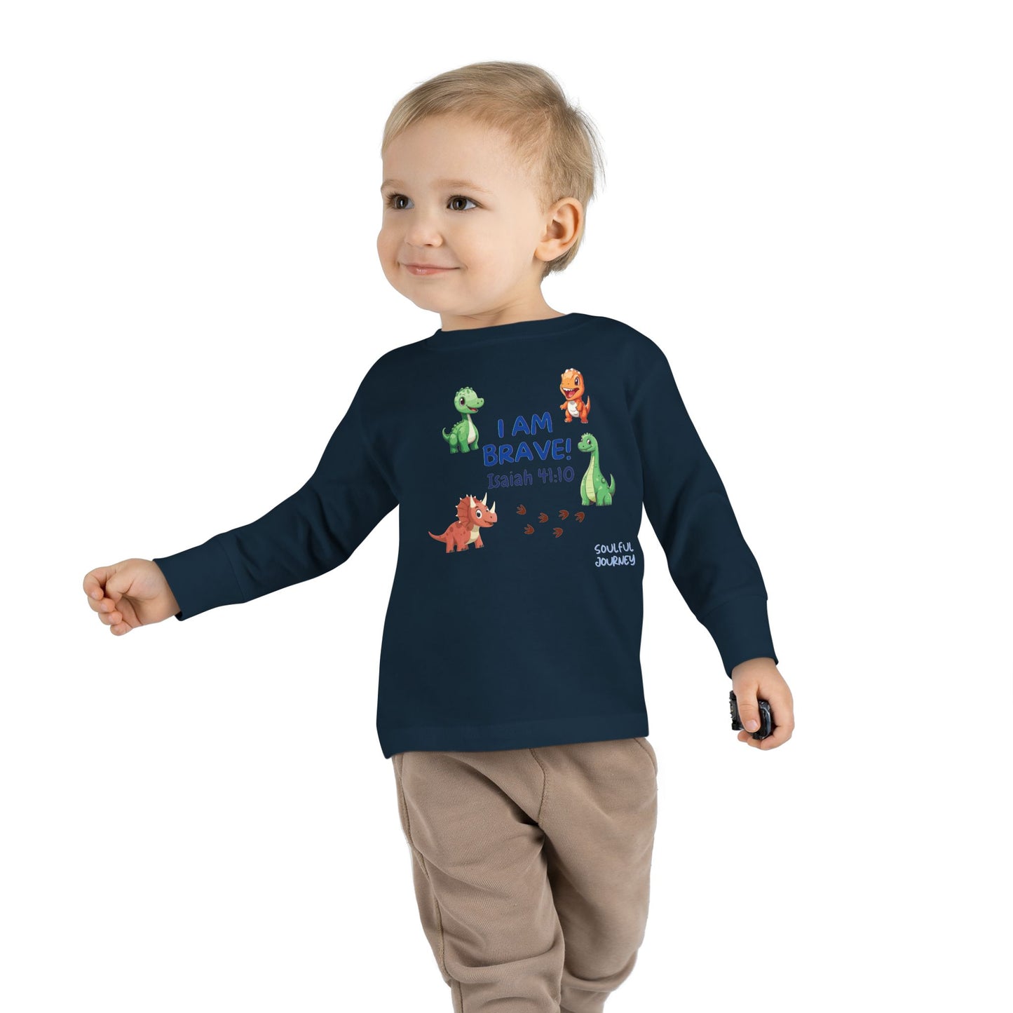 I Am Brave! Boy's Cotton, Long Sleeve Shirt for Toddlers/Little Kids. -Soulful Journey!
