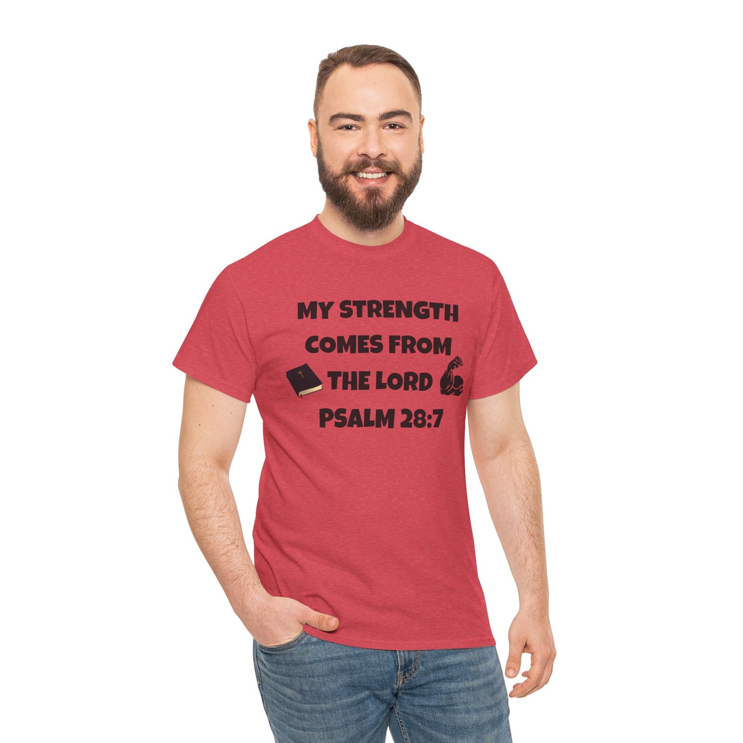 Cotton T-Shirt My Strength Comes From The Lord. Soulful Journey