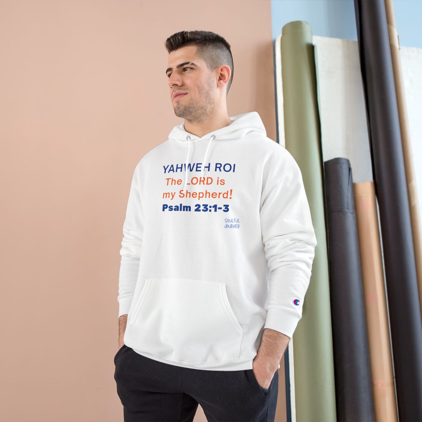 Yahweh Roi- The Lord Is My Shepherd! Men's, Comfortable, Champion Hoodie. -Soulful Journey!