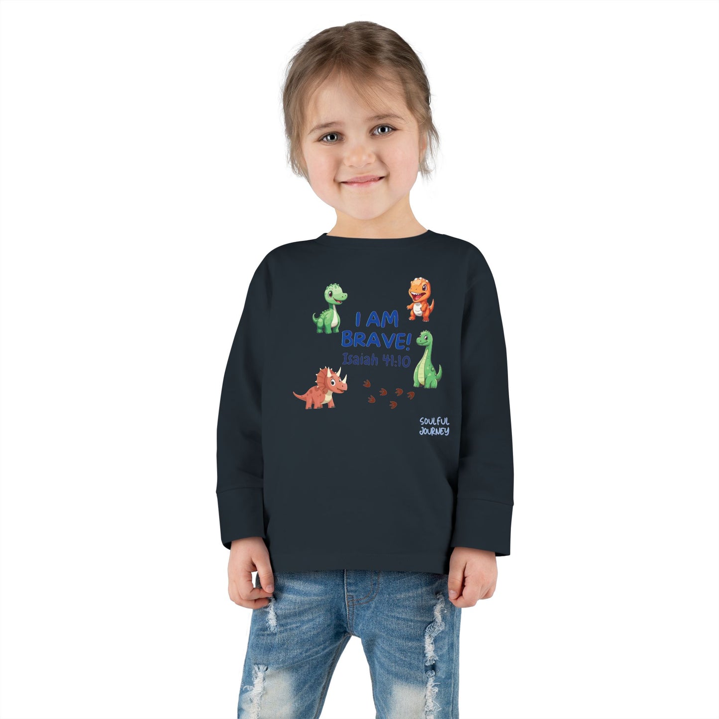 I Am Brave! Boy's Cotton, Long Sleeve Shirt for Toddlers/Little Kids. -Soulful Journey!