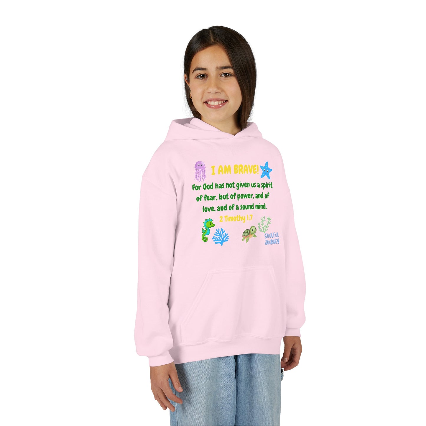 I Am Brave! Youth Hoodie. -Soulful Journey!
