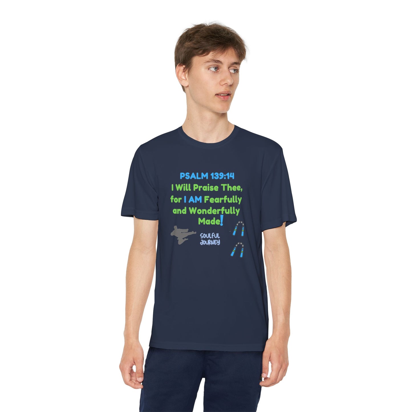 I Am Fearfully and Wonderfully Made! Moisture Wicking T-Shirt. -Soulful Journey