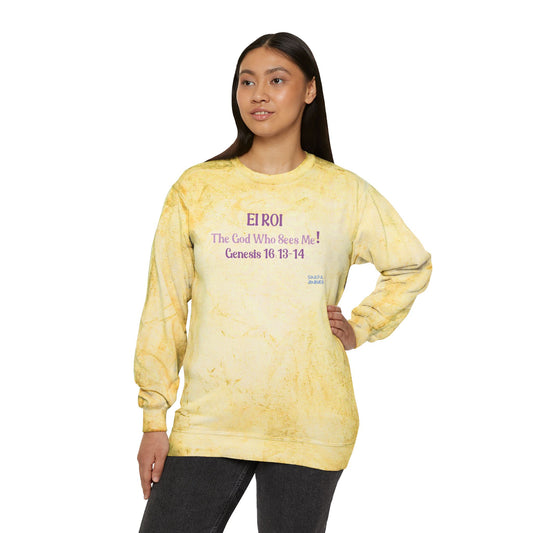 El Roi- The God That Sees Me! Women's, Unisex Sizing, Crewneck, Tie-Dye  Sweatshirt. -Soulful Journey!