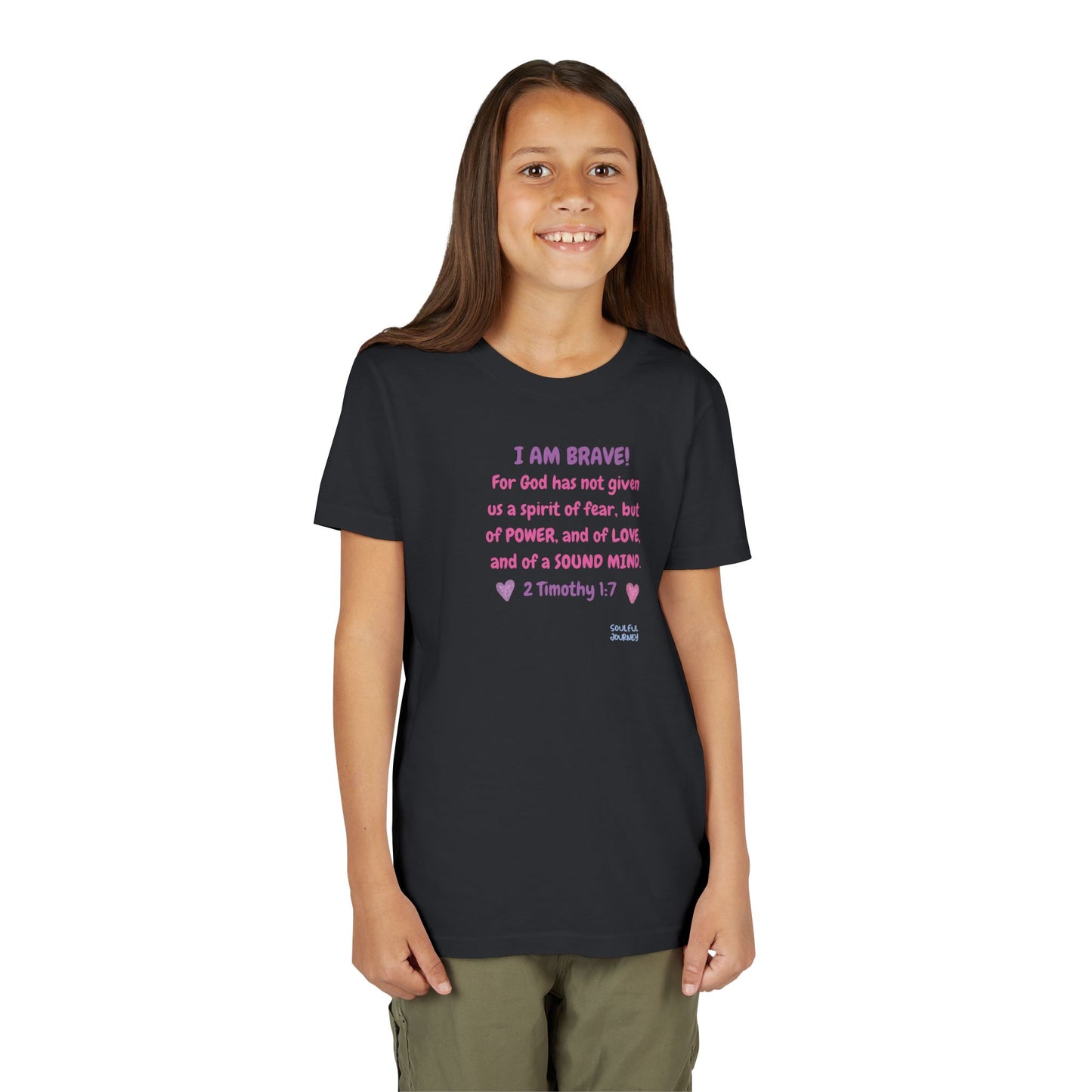I Am Brave! Softstyle Tee for Girls. -Soulful Journey!