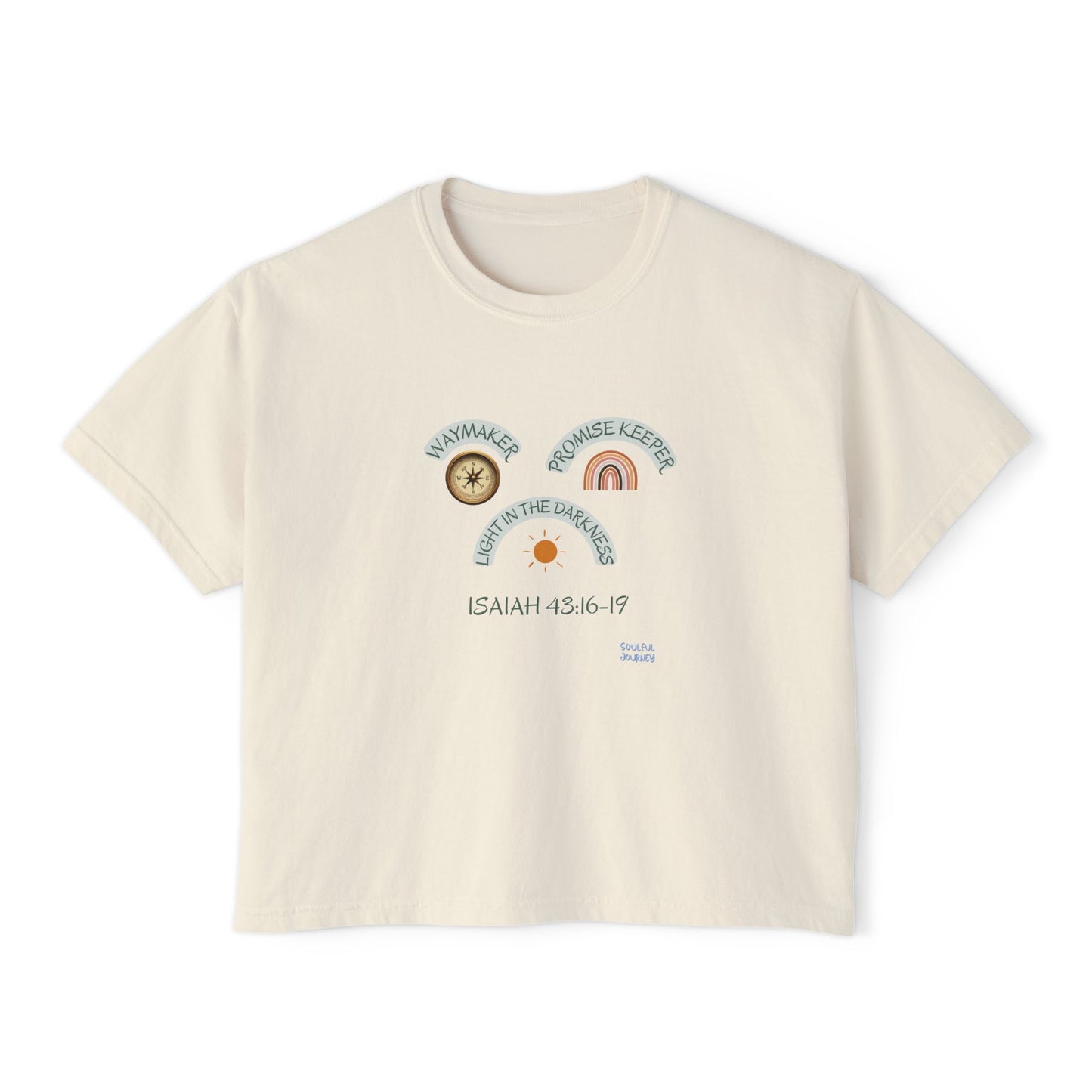 Waymaker, Promise Keeper, Light In The Darkness! Women's, Boxy, Cotton, Women's Sizing, T-Shirt. -Soulful Journey