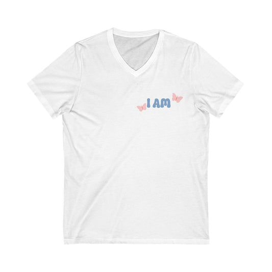 I Am Restored! Cotton, V-Neck Tee. -Soulful Journey!