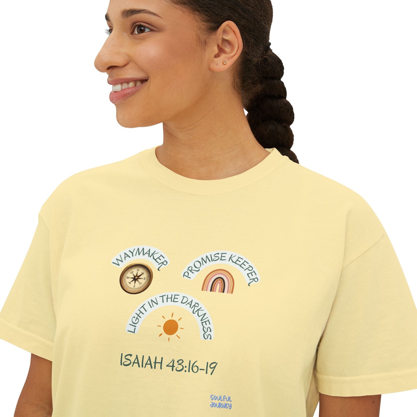 Waymaker, Promise Keeper, Light In The Darkness! Women's, Boxy, Cotton, Women's Sizing, T-Shirt. -Soulful Journey