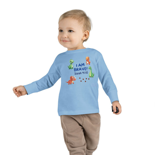 I Am Brave! Boy's Cotton, Long Sleeve Shirt for Toddlers/Little Kids. -Soulful Journey!