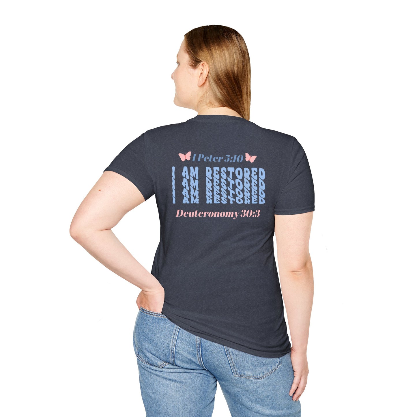 I Am Restored! Women's, Soft-Style T-Shirt. -Soulful Journey! ***Runs Small***