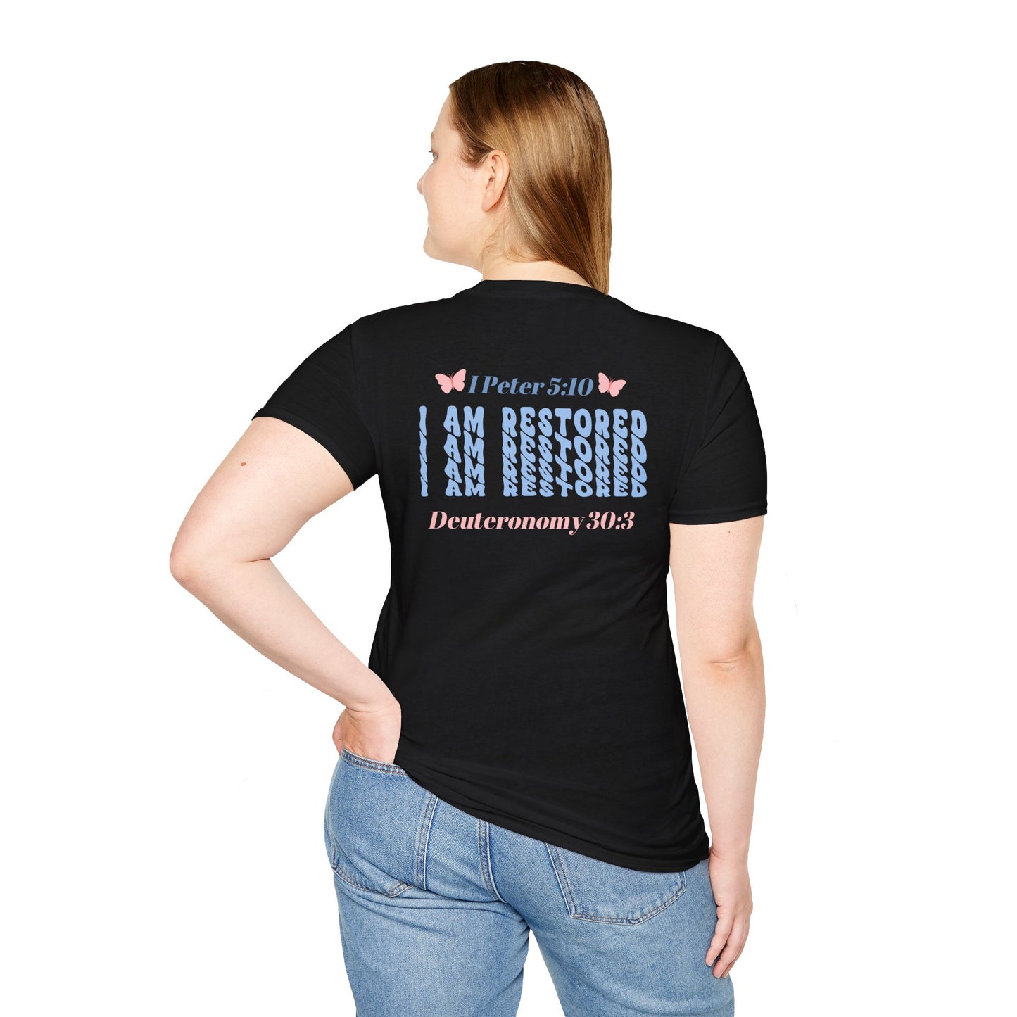 I Am Restored! Women's, Soft-Style T-Shirt. -Soulful Journey! ***Runs Small***