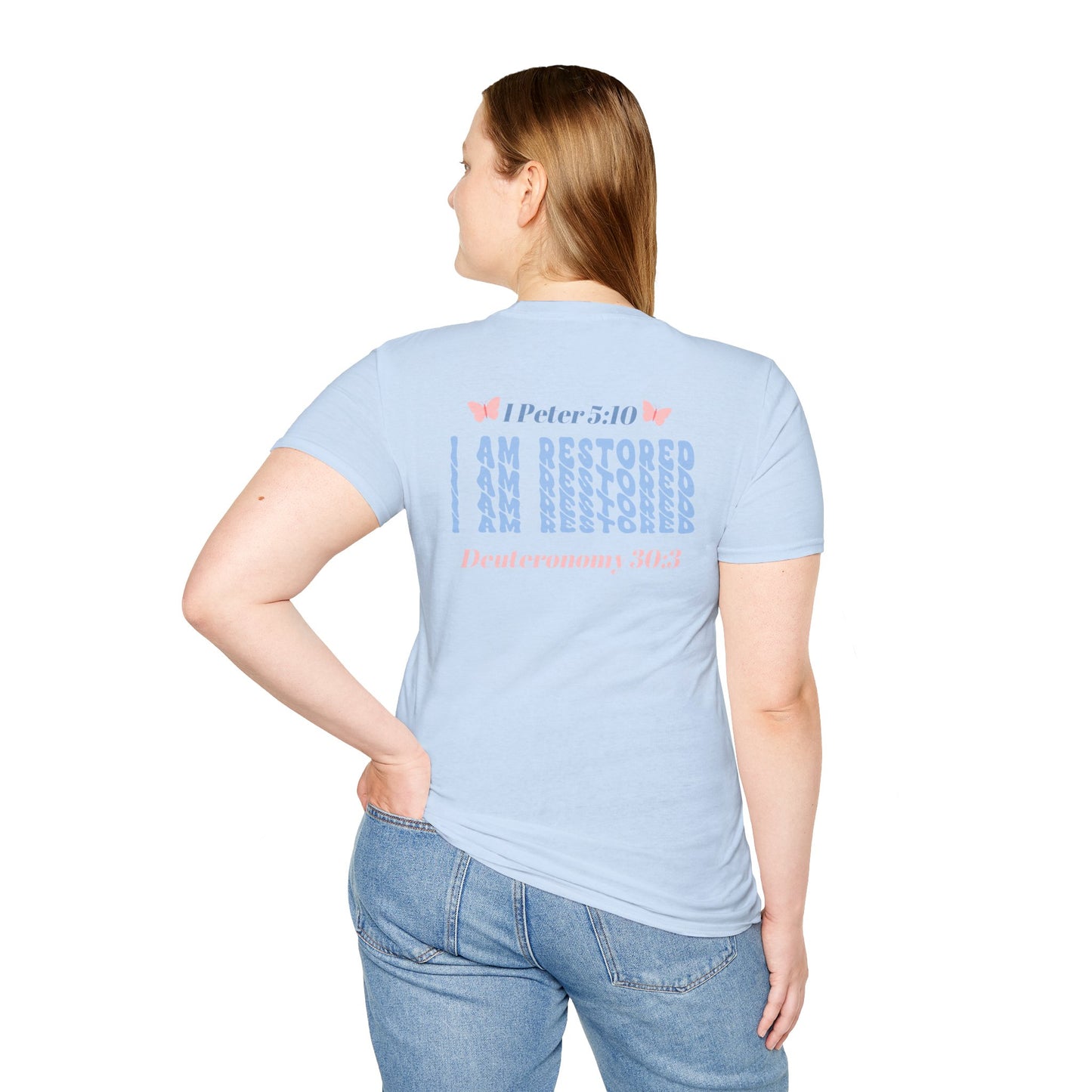 I Am Restored! Women's, Soft-Style T-Shirt. -Soulful Journey! ***Runs Small***
