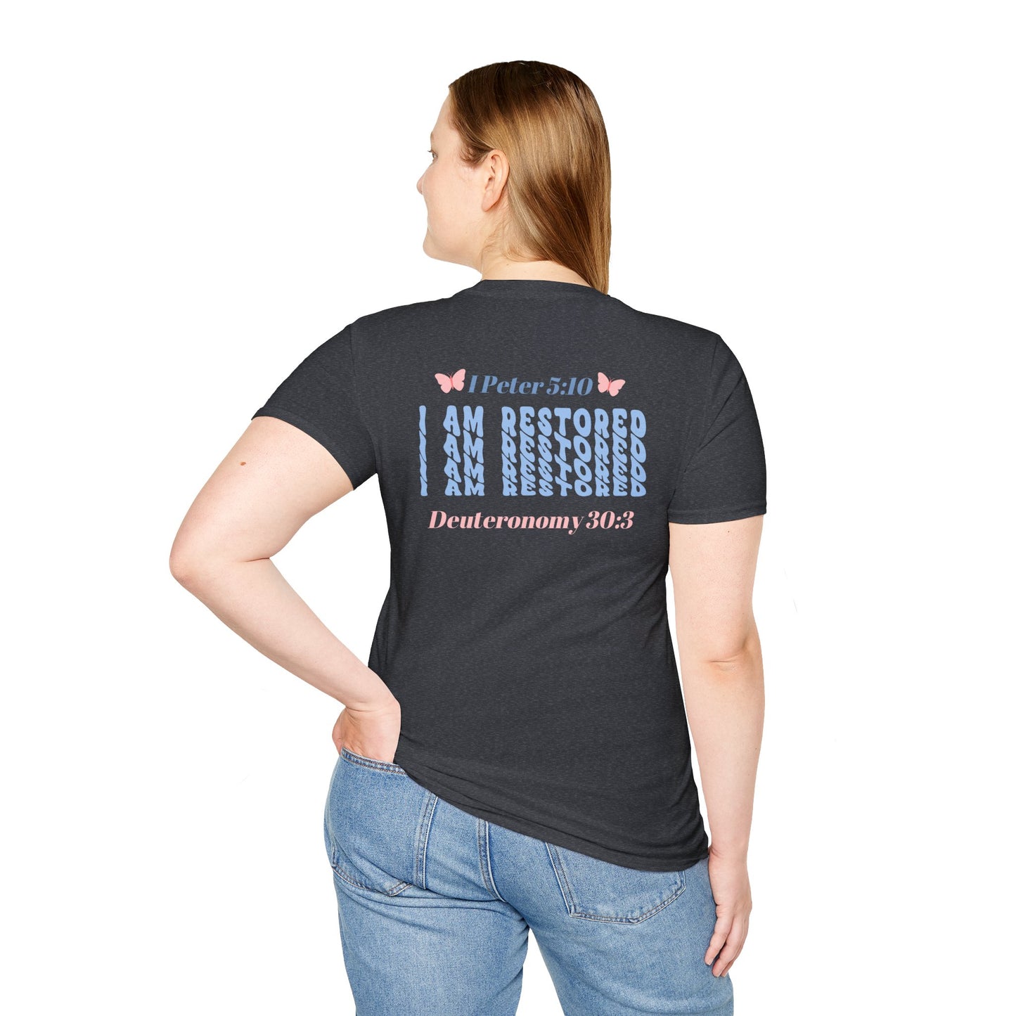 I Am Restored! Women's, Soft-Style T-Shirt. -Soulful Journey! ***Runs Small***