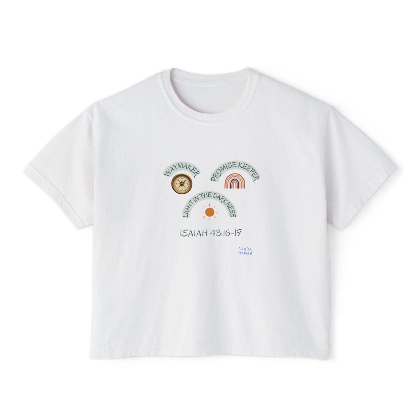 Waymaker, Promise Keeper, Light In The Darkness! Women's, Boxy, Cotton, Women's Sizing, T-Shirt. -Soulful Journey