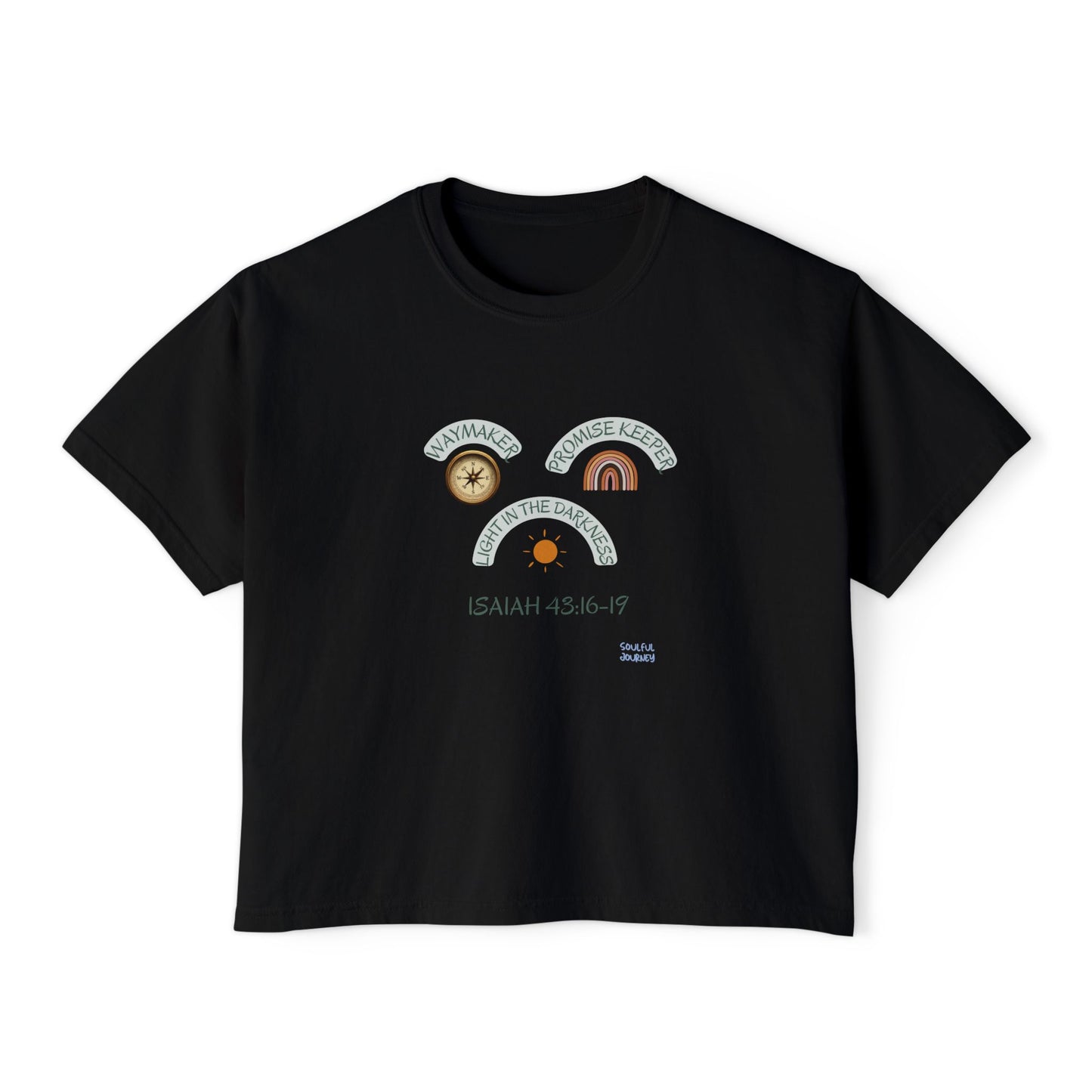 Waymaker, Promise Keeper, Light In The Darkness! Women's, Boxy, Cotton, Women's Sizing, T-Shirt. -Soulful Journey