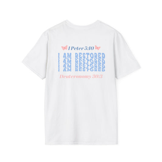 I Am Restored! Women's, Soft-Style T-Shirt. -Soulful Journey! ***Runs Small***